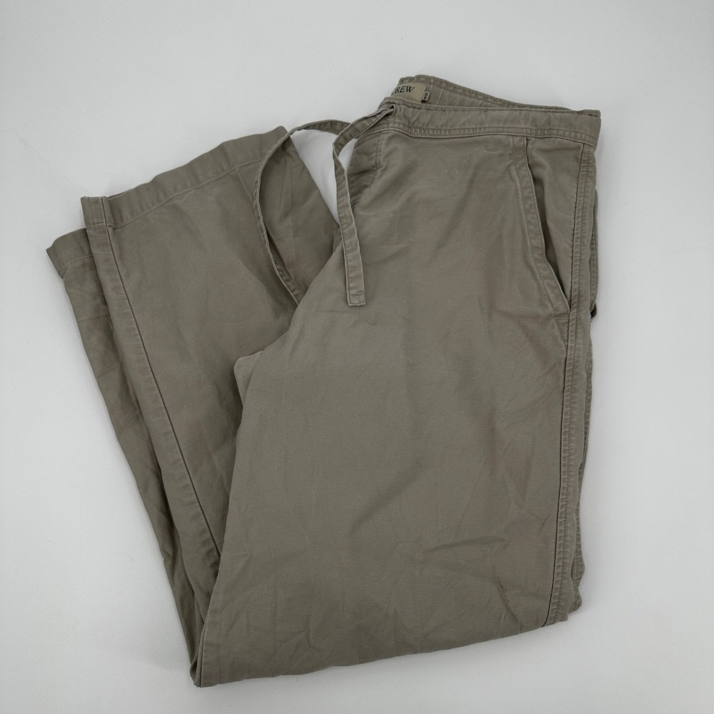 J. Crew Cotton Casual Drawstring Waist Pants‎ Khaki Size M32